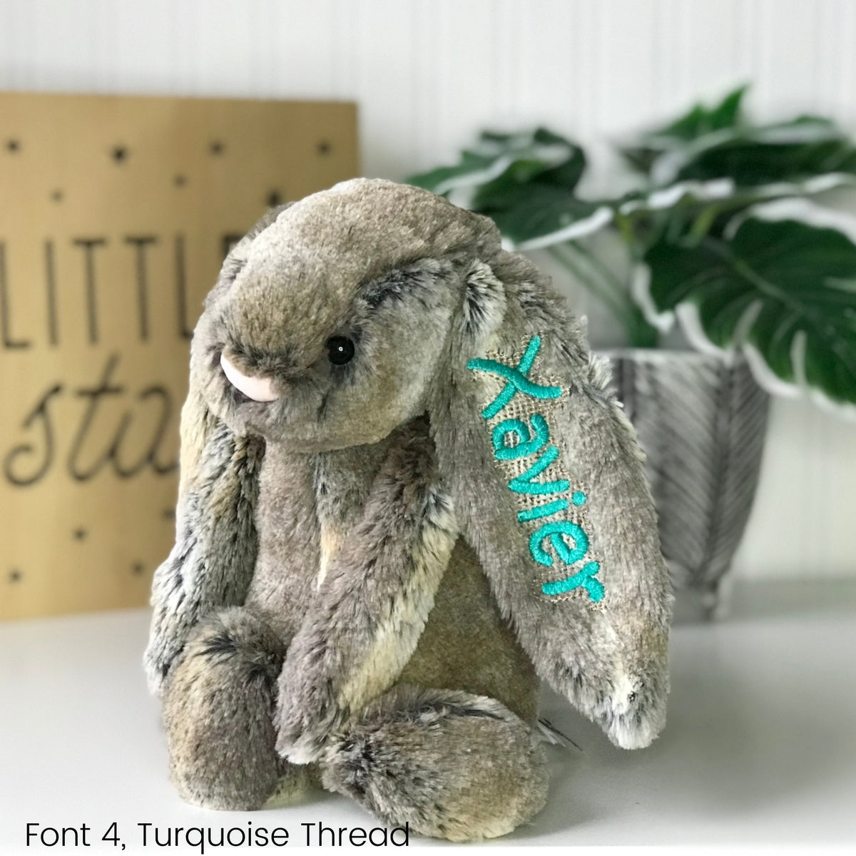 Personalised Cottontail Brown Jellycat Easter Bunny Australia NZ Name Embroidered on Ear