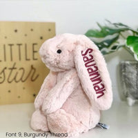 Personalised Jellycat Easter Bunny Rabbit Ear Australia Blush Pink