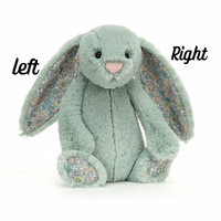 Sage Blossom Jellycat Bunny left and right ear