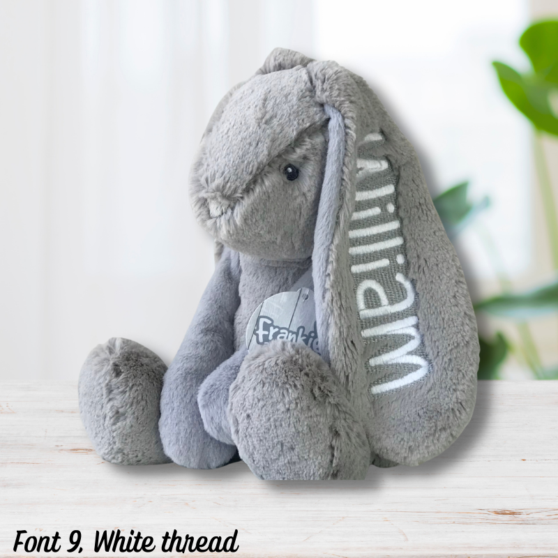 Personalised Large Frankie Bunny - Grey 39cm