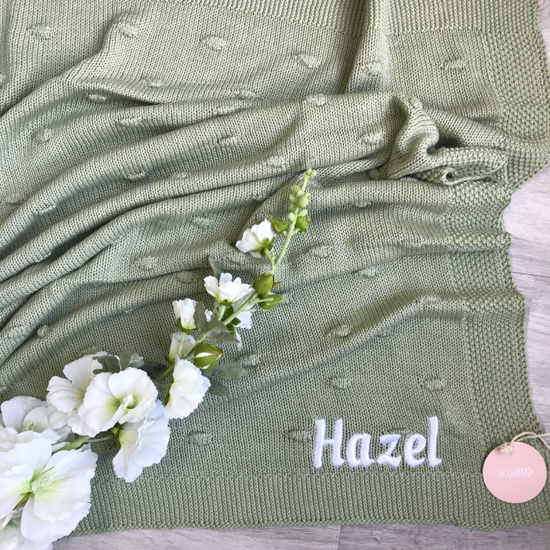 Personalised Marshmallow Blanket - Sage