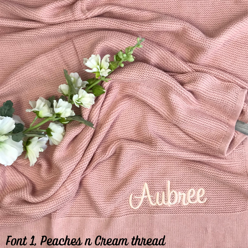 Personalised Baby Blanket - Dusty Pink Knit