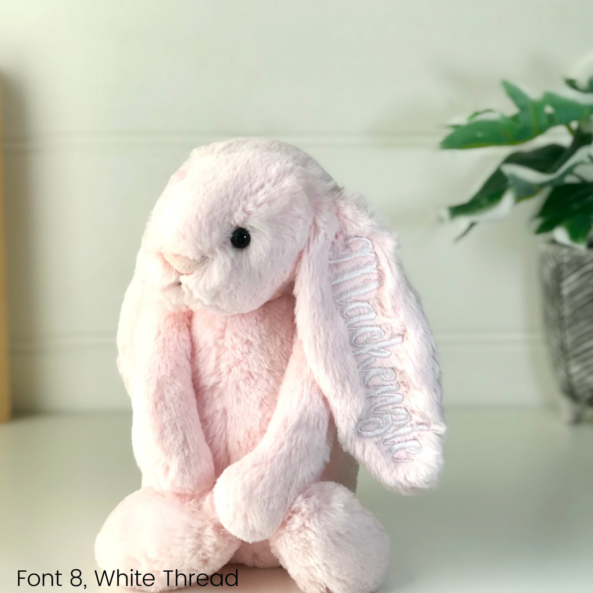 Personalised Pink Jellycat Bunny Australia NZ Name on Ear
