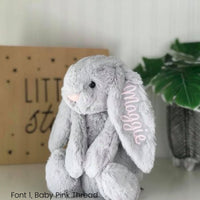Personalised Silver Grey jellycat bunny rabbit Australia NZ