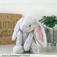 Personalised Silver Grey jellycat bunny rabbit Australia NZ