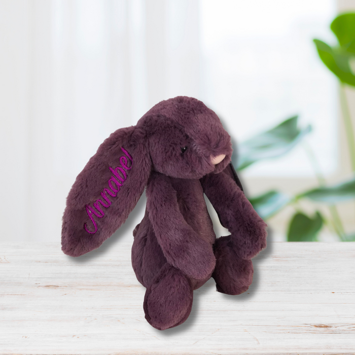 Small Plum Jellycat Bunny Australia Personalised