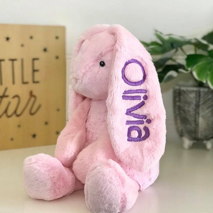 Personalised Large Frankie Bunny - Pink 39cm