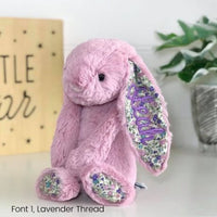 Personalised Jellycat Bunny Australia Tulip Blossom Pink Floral Name ears 