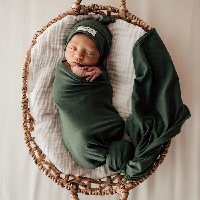 Snuggle Hunny Jersey Wrap & Beanie Set | Olive