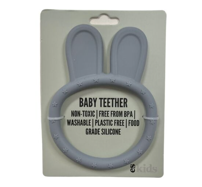 ES Kids | Silcone Bunny Teether - Grey