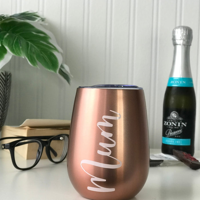 Mum Wine Tumbler – Double Walled – Rose Gold