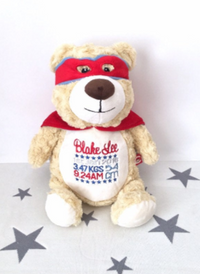 Personalised Teddy hero Bear Cubbies