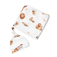Snuggle Hunny Jersey Wrap & Beanie Set | Lion