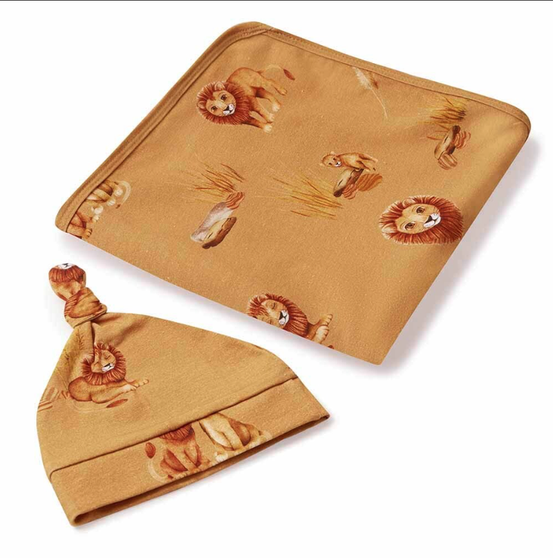 Snuggle Hunny Jersey Wrap & Beanie Set | Roar