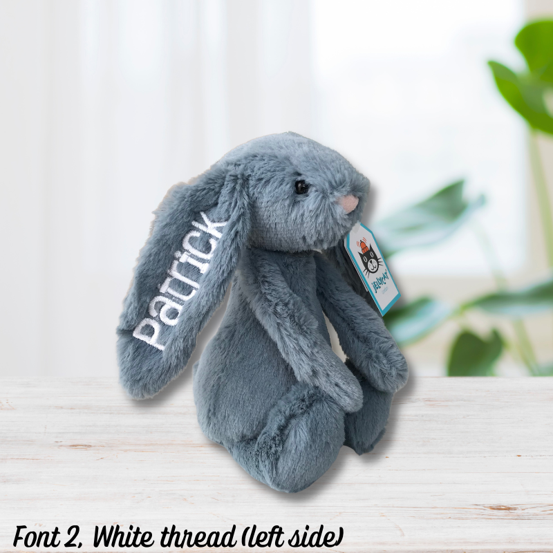 Personalised Jellycat Bunny - Dusky Blue Small 6