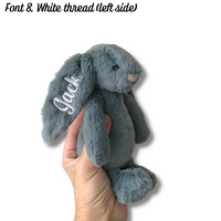 Personalised Jellycat Bunny - Dusky Blue Small 8