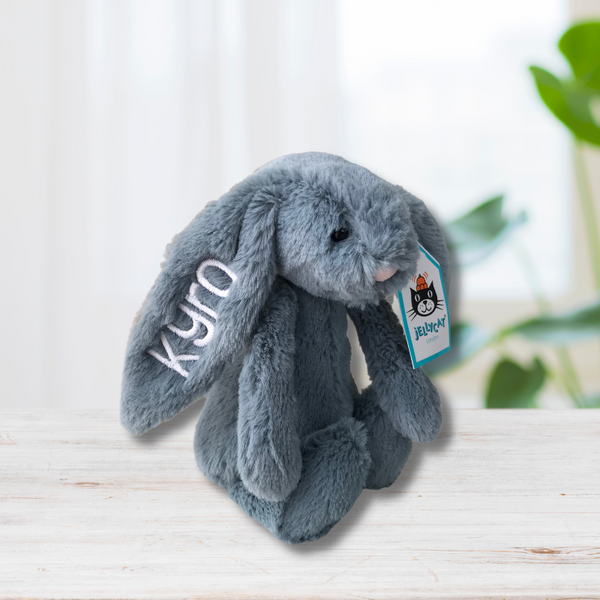 Personalised Jellycat Bunny - Dusky Blue Small 1
